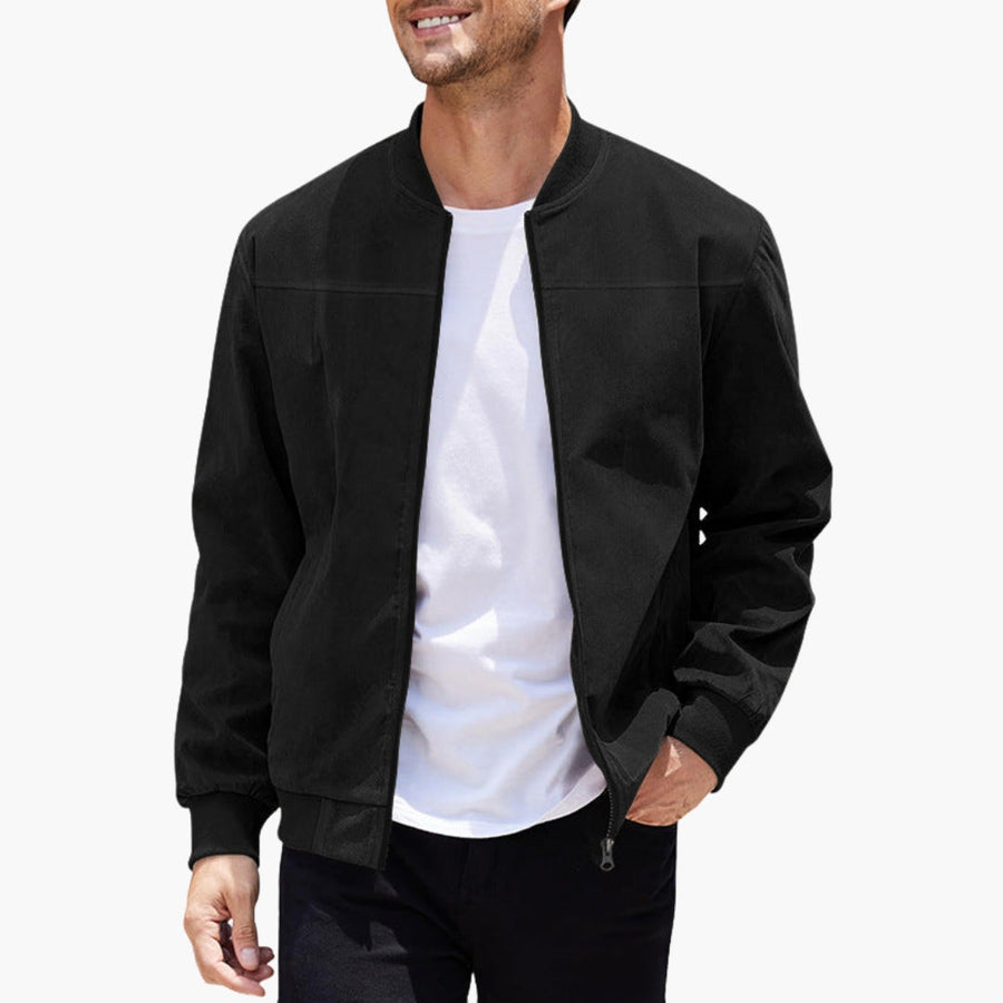 Men's Athletic Bomber | Functional Pockets | Winter - Black
