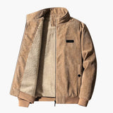 Men's Aviator Blouson | Ribbed Details | Textured | Autumn - Beige