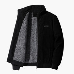 Men's Aviator Blouson | Ribbed Details | Textured | Autumn - Black