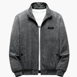 Men's Aviator Blouson | Ribbed Details | Textured | Autumn - Gray