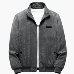 Men's Aviator Blouson | Ribbed Details | Textured | Autumn - Gray