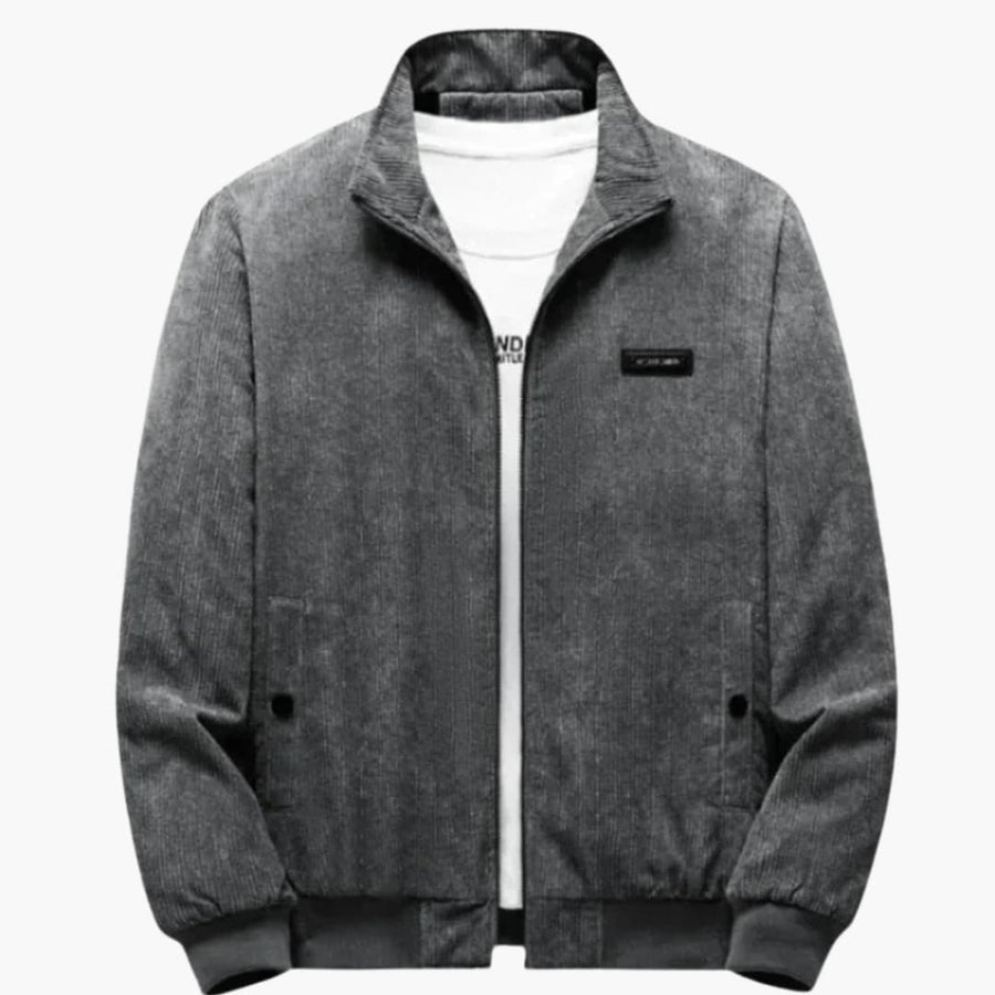 Men's Aviator Blouson | Ribbed Details | Textured | Fall - Gray