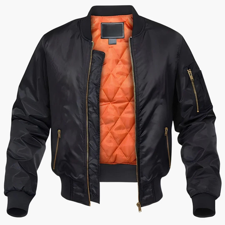Men's Aviator Bomber | Quilted Lining | Winter - Black
