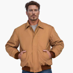 Men's Aviator Jacket | Elastic Cuffs | Casual | Autumn - Khaki