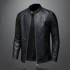 Men's Black Leather Jacket | Minimalist | Timeless | Autumn