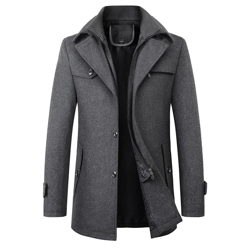 Men's Blazer | Button Front | Zip Interior | Winter - Gray