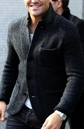 Men's Blazer | Tailored | Button Front | Winter - Black