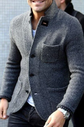 Men's Blazer | Tailored | Button Front | Winter - Gray