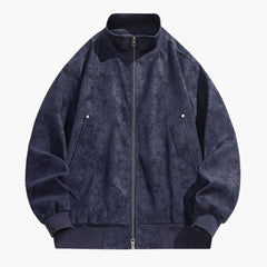 Men's Blouson | Stand Collar | Snap Pockets | Autumn - Blue