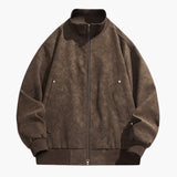 Men's Blouson | Stand Collar | Snap Pockets | Autumn - Brown