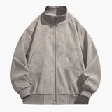 Men's Blouson | Stand Collar | Snap Pockets | Autumn - Gray