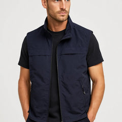Men's Bodywarmer | Sleeveless | Practical | Autumn - Dark Blue