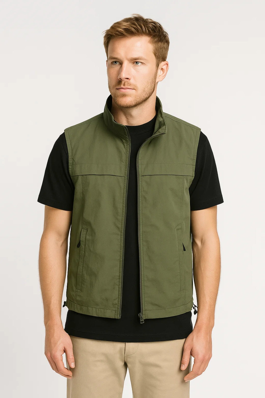Men's Bodywarmer | Sleeveless | Practical | Autumn - Dark Green