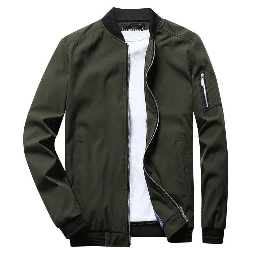 Men's Bomber Jacket - Classic Military Style | Fall - Military Green