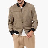 Men's Bomber Jacket | Elastic Cuffs | Lightweight | Autumn - Brown