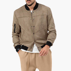 Men's Bomber Jacket | Elastic Cuffs | Lightweight | Autumn - Brown