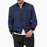 Men's Bomber Jacket | Elastic Cuffs | Lightweight | Autumn - Navy