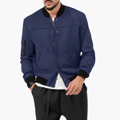 Men's Bomber Jacket | Elastic Cuffs | Lightweight | Autumn - Navy