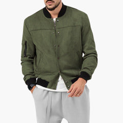 Men's Bomber Jacket | Elastic Cuffs | Lightweight | Autumn - Olive