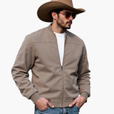 Men's Bomber Jacket | Ribbed Cuffs | Casual | Autumn - Camel