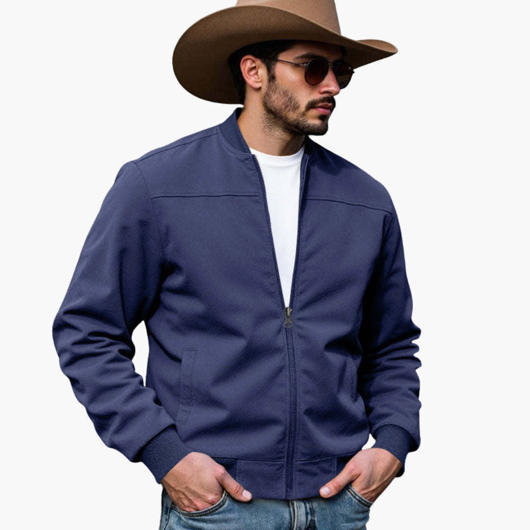 Men's Bomber Jacket | Ribbed Cuffs | Casual | Autumn - Navy