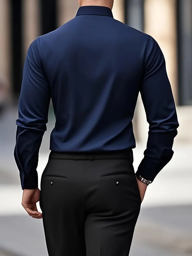 Men's Breathable Long Sleeve Dress Shirt - Modern Fit | Spring