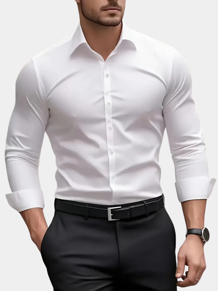 Men's Breathable Long Sleeve Dress Shirt - Modern Fit | Spring