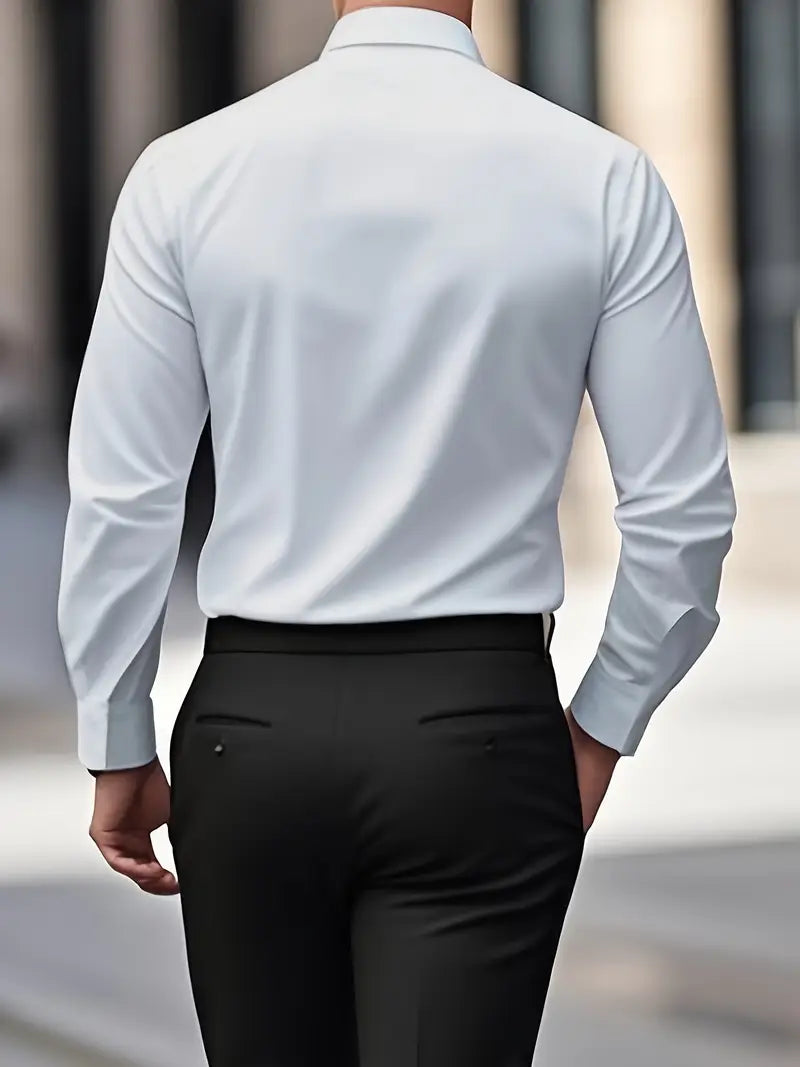 Men's Breathable Long Sleeve Dress Shirt - Modern Fit | Spring
