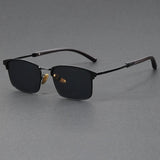 Men's Browline Sunglasses Half-Frame Polarized UV400 - Classic - Black