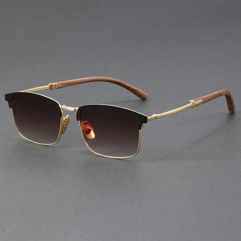 Men's Browline Sunglasses Half-Frame Polarized UV400 - Classic - Brown