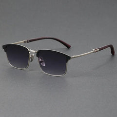 Men's Browline Sunglasses Half-Frame Polarized UV400 - Classic - Silver