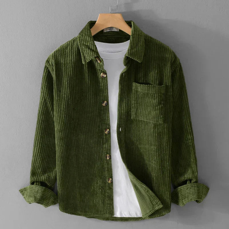 Men's Button-Down Shirt | Textured | Autumn - Green