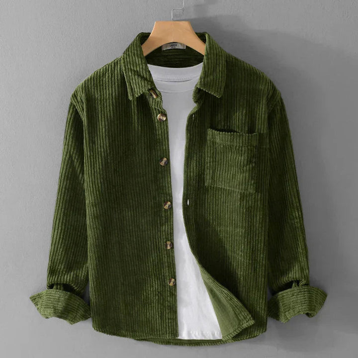 Men's Button-Down Shirt | Textured | Autumn - Green