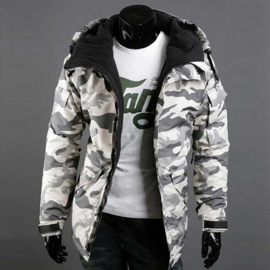 Men's Camouflage Winter Jacket | Warm Lining | Windproof - White