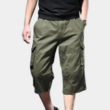 Men's Cargo 3/4 Shorts | Utility Pockets | Outdoor | Summer - Green