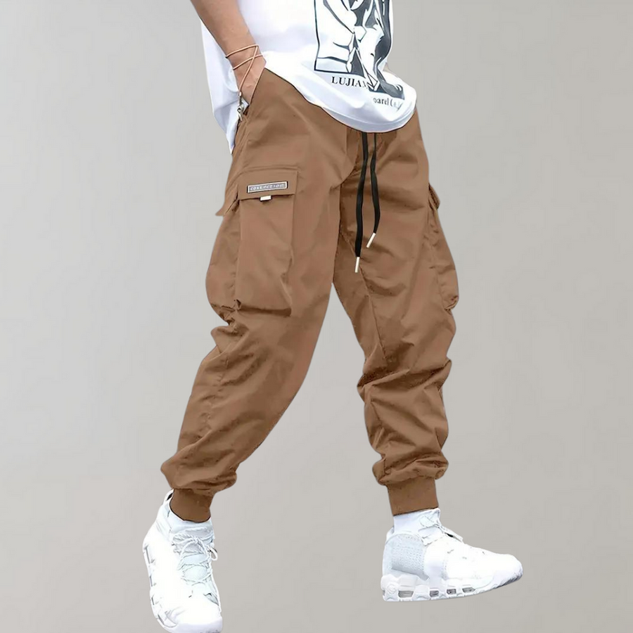 Men's Cargo Joggers | Multiple Pockets | Winter - Khaki