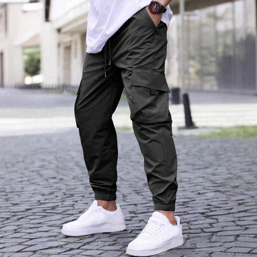 Men's Cargo Pants | Tapered | Utility Pockets | Summer - Black