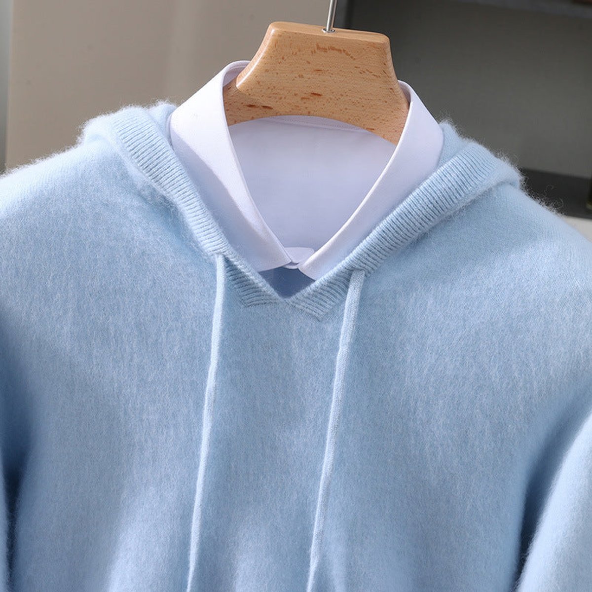 Men's Cashmere Hooded Pullover - Relaxed Knit Sweater | Autumn