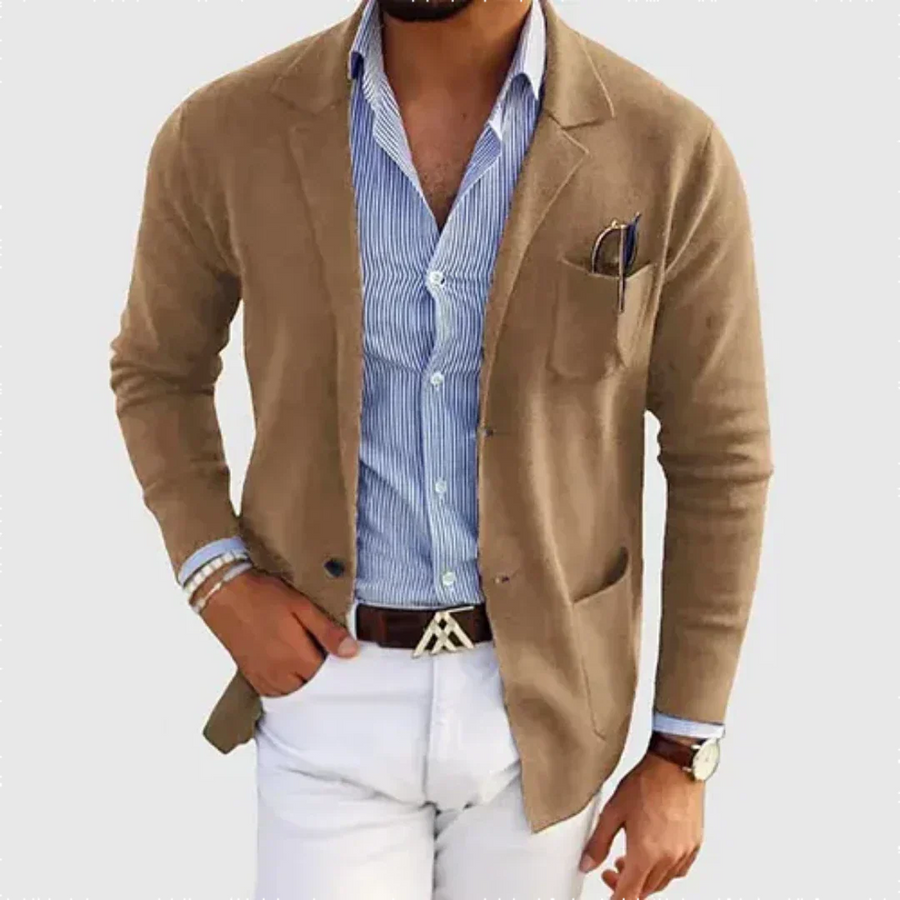 Men's Casual Blazer - Lightweight Unstructured Jacket | Spring - Beige