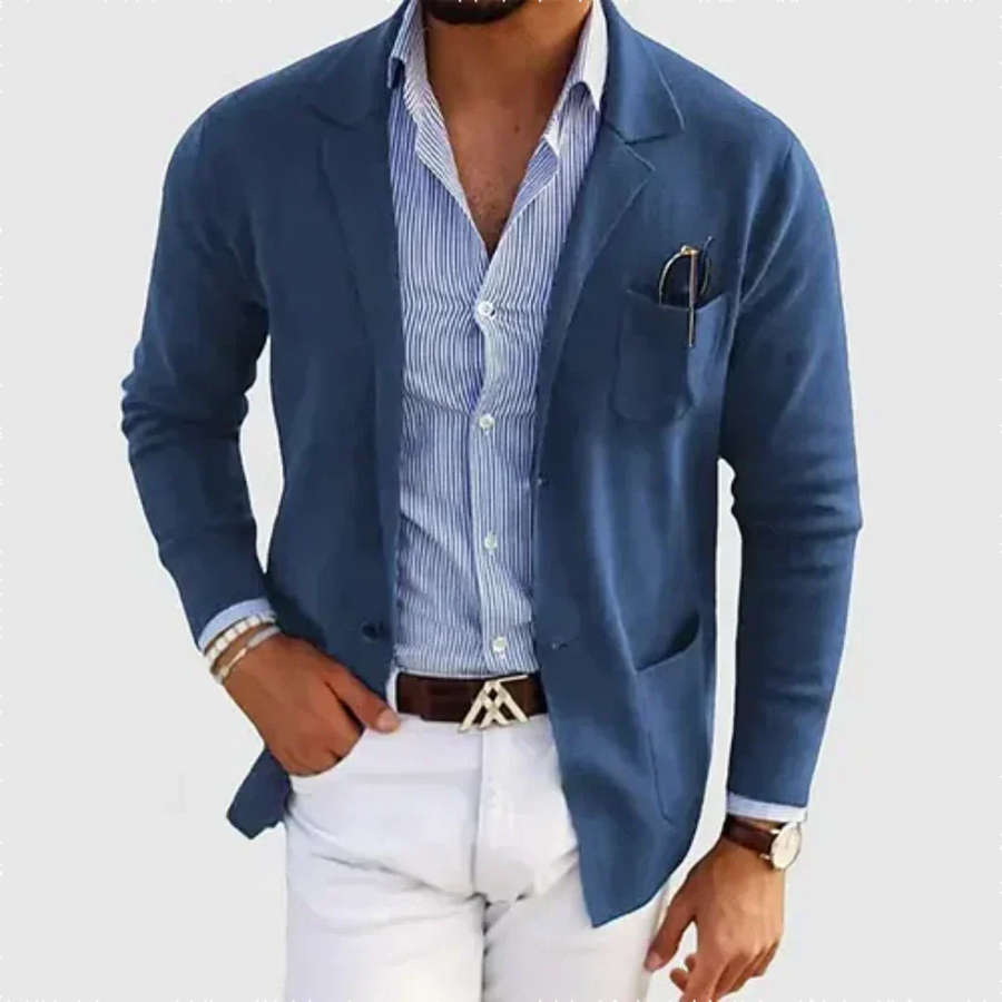Men's Casual Blazer - Lightweight Unstructured Jacket | Spring - Blue