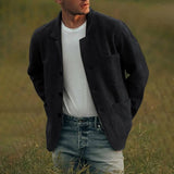 Men's Casual Blazer - Versatile Grey Tailored Jacket | Autumn - Black