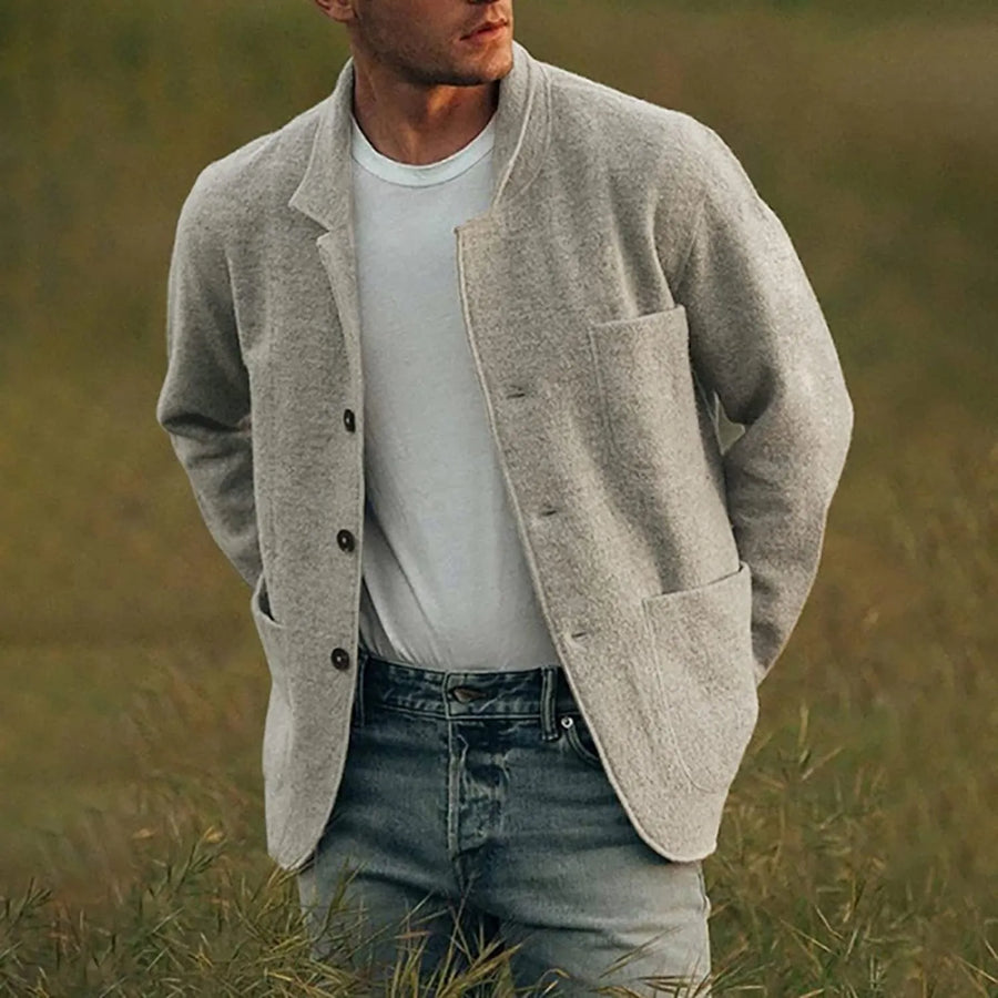 Men's Casual Blazer - Versatile Grey Tailored Jacket | Autumn - Grey