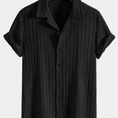 Men's Casual Shirt | Short Sleeves | Modern Stripes | Spring - Black