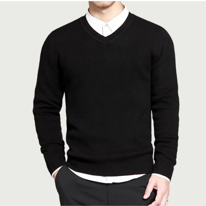 Men's Casual V-Neck Sweater | Cotton Blend | Winter