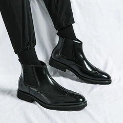 Men's Chelsea Boots | Glossy Leather | Classic | Winter