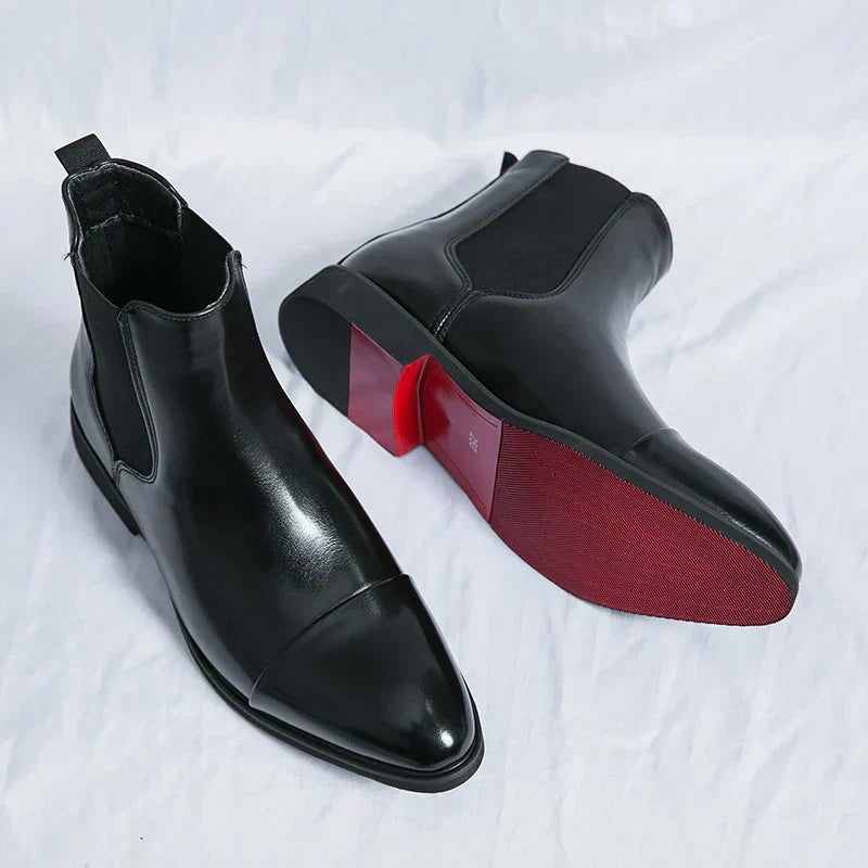 Men's Chelsea Boots | Glossy Red Sole | Winter