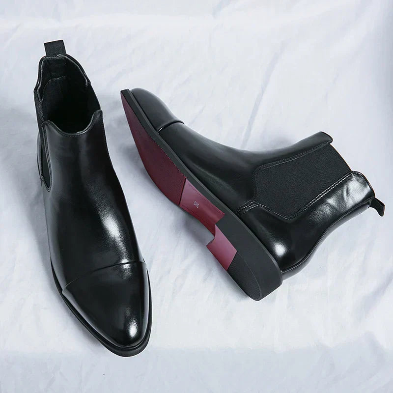 Men's Chelsea Boots | Glossy Red Sole | Winter