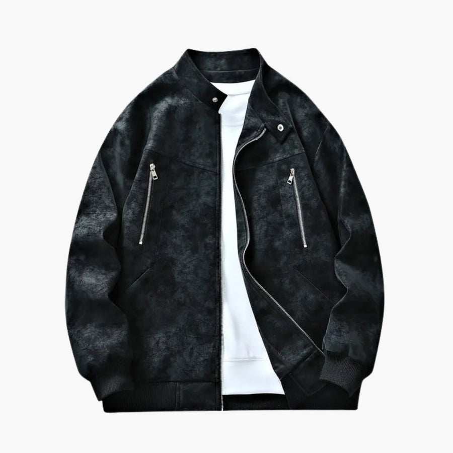 Men's Chest Pocket Bomber | Full Zip | Winter - Black