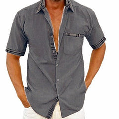 Men's Classic Button-Up Shirt - Versatile Everyday Wear | Summer - Dark Grey