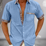 Men's Classic Button-Up Shirt - Versatile Everyday Wear | Summer - Light Blue